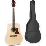Guitare acoustique max solojam - bois clair cordes en acier - starter pack complet