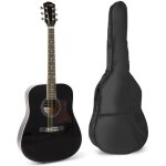 Max solojam - guitare acoustique adulte dbutant - noir cordes en acier livr avec un tuner digital un ...