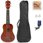 Max ukey - pack ukull et accessoires - marron cordes en nylon avec un accordeur numrique 2 mdiators ...