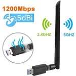 Maxesla cl wifi double bande ac 1200mbps usb wifi adaptateur wifi dongle antenne 5dbi 2. 4g - 5ghz double ...