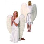 Maxi ailes dange plumes blanches - enfant - mixte - 120 x 120 cm - convient � partir de 3 ans