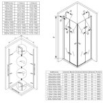 Maya cabine de douche h 190 cm en verre dimensions - 95 x 70 cm verre - opaque