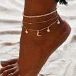 May�lia bracelet de cheville en cristal boh�me bracelet de cheville lune en or avec cha�nes de pied superpos�e ...