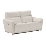 Mazaro - canap� 3 places relax electrique cuir blanc