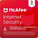 Mcafee internet security pour 3 appareils abonnement de 1 an renouvellement automatique annuel