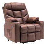 Mcombo fauteuil lectrique releveur tv relax avec 2 usb microfibre marron 7286br