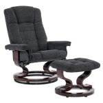 Mcombo fauteuil relax avec pouf 9019de - fauteuil tv pivotant à 360° - tissu - gris foncé Mcombo fauteuil relax avec pouf 9019de - fauteuil tv pivotant à 360° - tissu - gris foncé