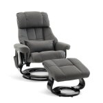 Mcombo fauteuil relax avec pouf 9066ey - fauteuil tv pivotant avec fonction chaise longue microfibre ...