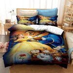 Mcx - 4895 parure de lit princesse la belle et la bte blanche neige housse de couette dcoration pour ...