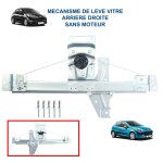 Mcanisme de lve vitre lectrique arrire droit ct passager sans moteur compatible avec 207 5 portes ...