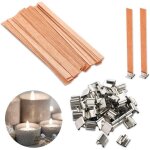 Mche de bougie meche bougie bois mche en bois de bougie 15 pcs mche de bougie en bois naturel avec ...