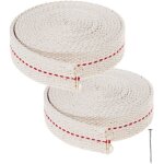 Mche de lampe - dlzaoao - 4 mtres - coton - blanc - lot de 2 mches