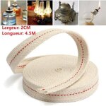 Mche plate en coton - 45m - largeur 2cm - pour lampes  huile et lanternes