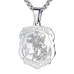 Mdaille archange michael collier saint michel pendentif st michel ange gardien acier inoxydable / 55 ...