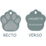 Medaille gravee pour chat ou chien grande patte caline - argent