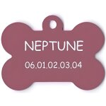 Medaille gravee pour chien petit modele os nunune - rose Medaille gravee pour chien petit modele os nunune - rose