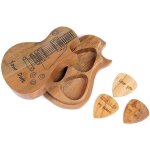 Mdiators de guitare - personnaliss - bois naturel - tui en bois - cadeau musical cratif