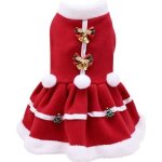Medium chien robe de nol petit chien santa jupe filles pet costume de nol hiver polaire manteau vtements ...
