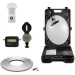 Megasat kit parabole acier blanche 35cm + lnb single 0. 1db hdme + cble coaxial 10m + pointeur boussole ...