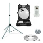 Megasat kit parabole acier blanche 35cm + lnb single hdme + câble coaxial 10m + trépied + boussole Megasat kit parabole acier blanche 35cm + lnb single hdme + câble coaxial 10m + trépied + boussole