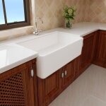 Meje 84 x 505cm �vier de cuisine farmhouse evier timbre �vier � tablier �vier � cuve unique pour cuisines ...