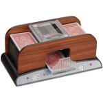 M�langeur de cartes automatique 2 jeux de poker rami fonctionne � piles en optique bois compatible uniquement ...