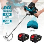 M�langeur de ciment sans fil 1700w b�tonni�re sans fil - 6 vitesses avec 2 batteries - m�langeur �lectrique ...