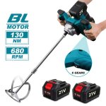 M�langeur de ciment sans fil makita 18 v sans balais 6 vitesses - puissance �lev�e de 1�700 w couple ...