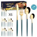 M�nage couverts - table � manger couverts - 410 couverts en acier inoxydable - 6 personnes couverts - ...