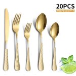 Mnagre 20 pices annefly ensemble de couverts en acier inoxydable ensembles dustensiles de service ...