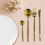 M�nag�re - home deco factory - aura - 24 pi�ces - dor�e - or