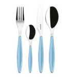 M�nag�re 24 pi�ces - feeling - bleu mer - inox - compatible lave - vaisselle - design moderne
