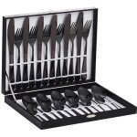 Mnagre en acier inox vaiselle couverts complet pour 6 personnes - velaze - noir - 24 pices