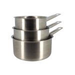 Set de 3 casseroles professionnel 16 / 18 / 20cm en acier inoxydable
