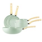 Set de 5 pieces colorama celadon - poeles / casseroles / wok - en aluminium - revetement antiadhesif ... Set de 5 pieces colorama celadon - poeles / casseroles / wok - en aluminium - revetement antiadhesif ...