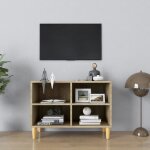 Menco745970 banc tv meuble bas tv pour salon chambre table pour salon - avec pieds en bois massif chne ...