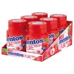Mentos gum pure fresh fraise? lot de 6 bouteilles de 30 drag�es