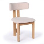Menzzo chaise de salle � manger design ceriz bois clair et tissu bouclette beige - chaises salle � manger ...