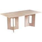 Menzzo table � manger rectangulaire roselia 90x180cm effet travertin beige