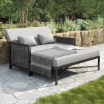 Merax bain de soleil double convertible avec dossier r�glable 5 positions canap� de jardin 2 places gris ...