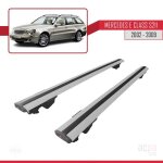 Compatible avec mercedes e class (w211) sw 2002 - 2009 hook barres de toit railing porte - bagages gris ...