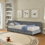 M�ridienne 90x200 cm canap� - lit avec sommier � lattes lit rembourr� avec dossier et accoudoirsvelours ...