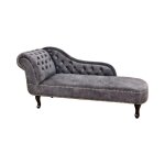 M�ridienne edgar ? gris fonc� ? velours style baroque