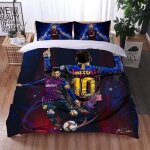 Messi housse de couette dimpression 3d de football srie de sport - uefa microfibre football parure de ...