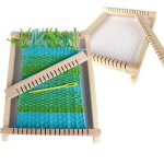 M�tier � tisser - bois - miniature - 6 pelotes de laine - 235x175x35cm - vert