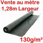 Vente au mtre / largeur 128m toile bache de paillage tisse anti - mauvaises herbes 130g / m2