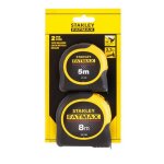 M�tre ruban - stanley - fatmax - 5 m & 8 m - 32 mm - lot de 2