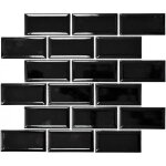 Metro subway carreau noir facette mosaque cramique carrelage cuisine mos26m - 0303
