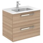 Meuble 2 tiroirs ancoflash color 2 avec plan cramique - anconetti - noyer sabl - 70cm