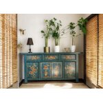 Meuble armoire chambre chinois asiatique oriental buffet commode sideboard console chiffonnier en bois ...